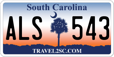SC license plate ALS543