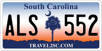 SC license plate ALS552