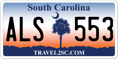 SC license plate ALS553