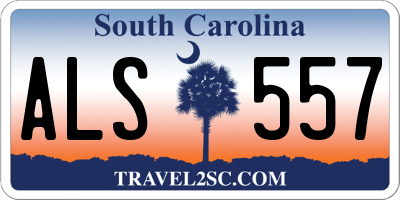 SC license plate ALS557