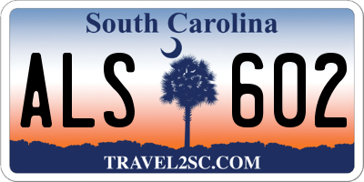 SC license plate ALS602
