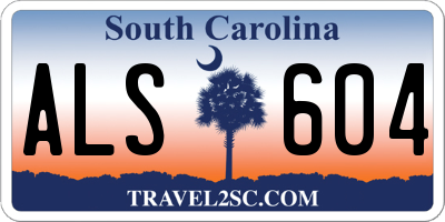 SC license plate ALS604
