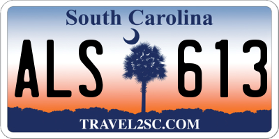 SC license plate ALS613