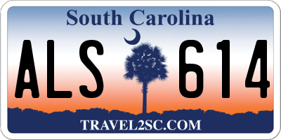SC license plate ALS614