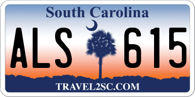 SC license plate ALS615