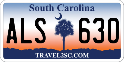 SC license plate ALS630