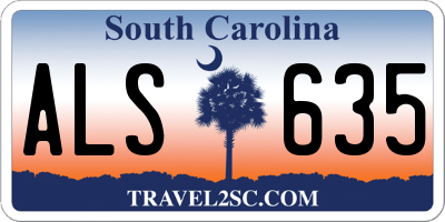 SC license plate ALS635
