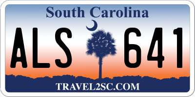 SC license plate ALS641