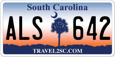 SC license plate ALS642