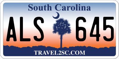 SC license plate ALS645