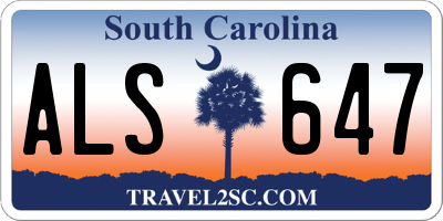 SC license plate ALS647