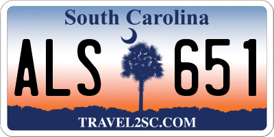 SC license plate ALS651