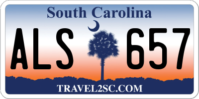 SC license plate ALS657