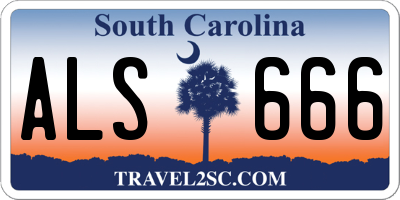SC license plate ALS666