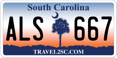 SC license plate ALS667