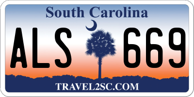 SC license plate ALS669