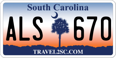 SC license plate ALS670