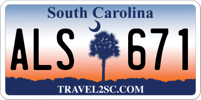 SC license plate ALS671