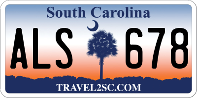 SC license plate ALS678