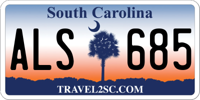 SC license plate ALS685