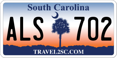SC license plate ALS702