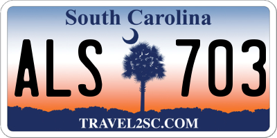 SC license plate ALS703