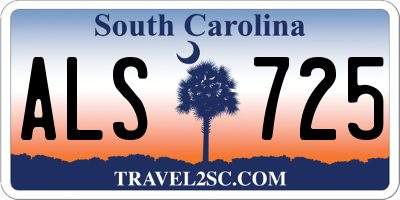 SC license plate ALS725