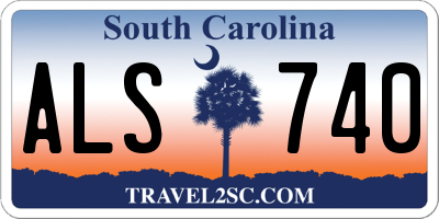 SC license plate ALS740
