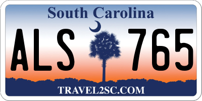 SC license plate ALS765