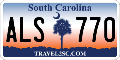 SC license plate ALS770