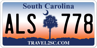 SC license plate ALS778