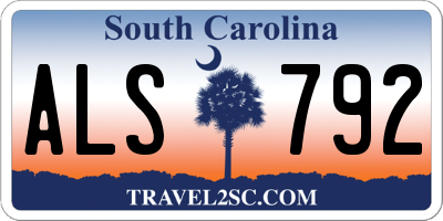 SC license plate ALS792