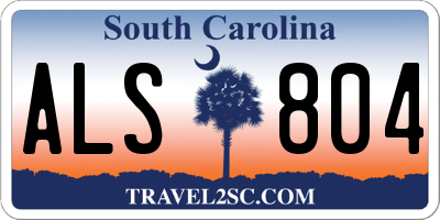 SC license plate ALS804