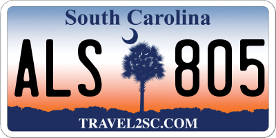 SC license plate ALS805