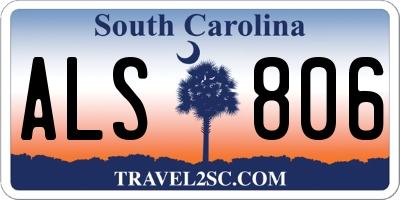 SC license plate ALS806