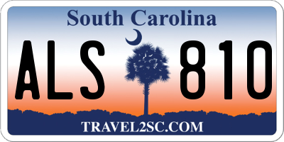SC license plate ALS810