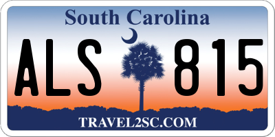 SC license plate ALS815