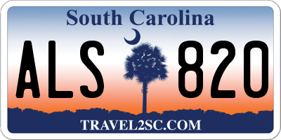 SC license plate ALS820