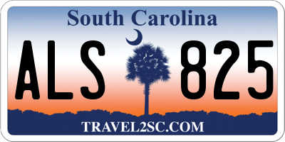 SC license plate ALS825