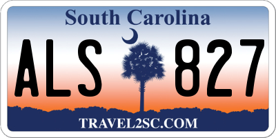SC license plate ALS827