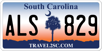SC license plate ALS829