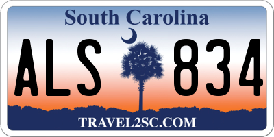 SC license plate ALS834