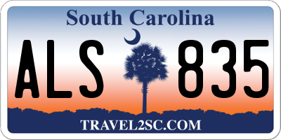 SC license plate ALS835