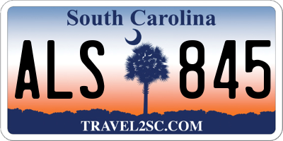 SC license plate ALS845
