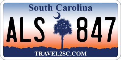 SC license plate ALS847