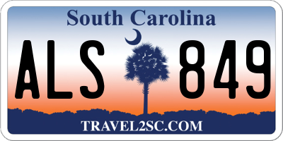 SC license plate ALS849