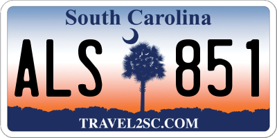 SC license plate ALS851