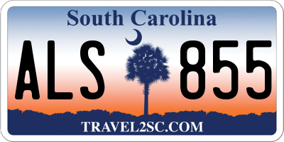 SC license plate ALS855