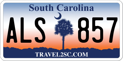 SC license plate ALS857