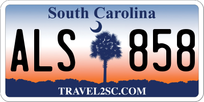 SC license plate ALS858